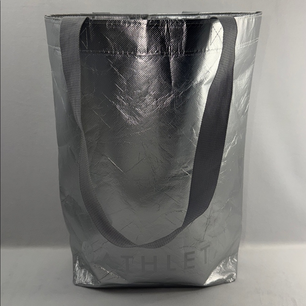 Athleta Silver Metallic Logo Tote - Picture 3 of 6